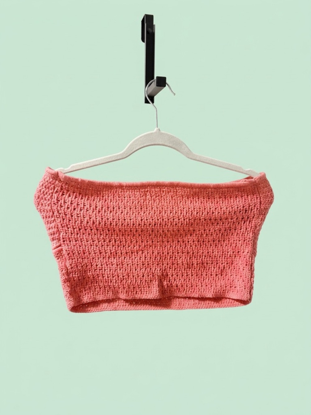 American Eagle Outfitters Coral Pink Knit Strapless Tube Top - Picture 2 of 3